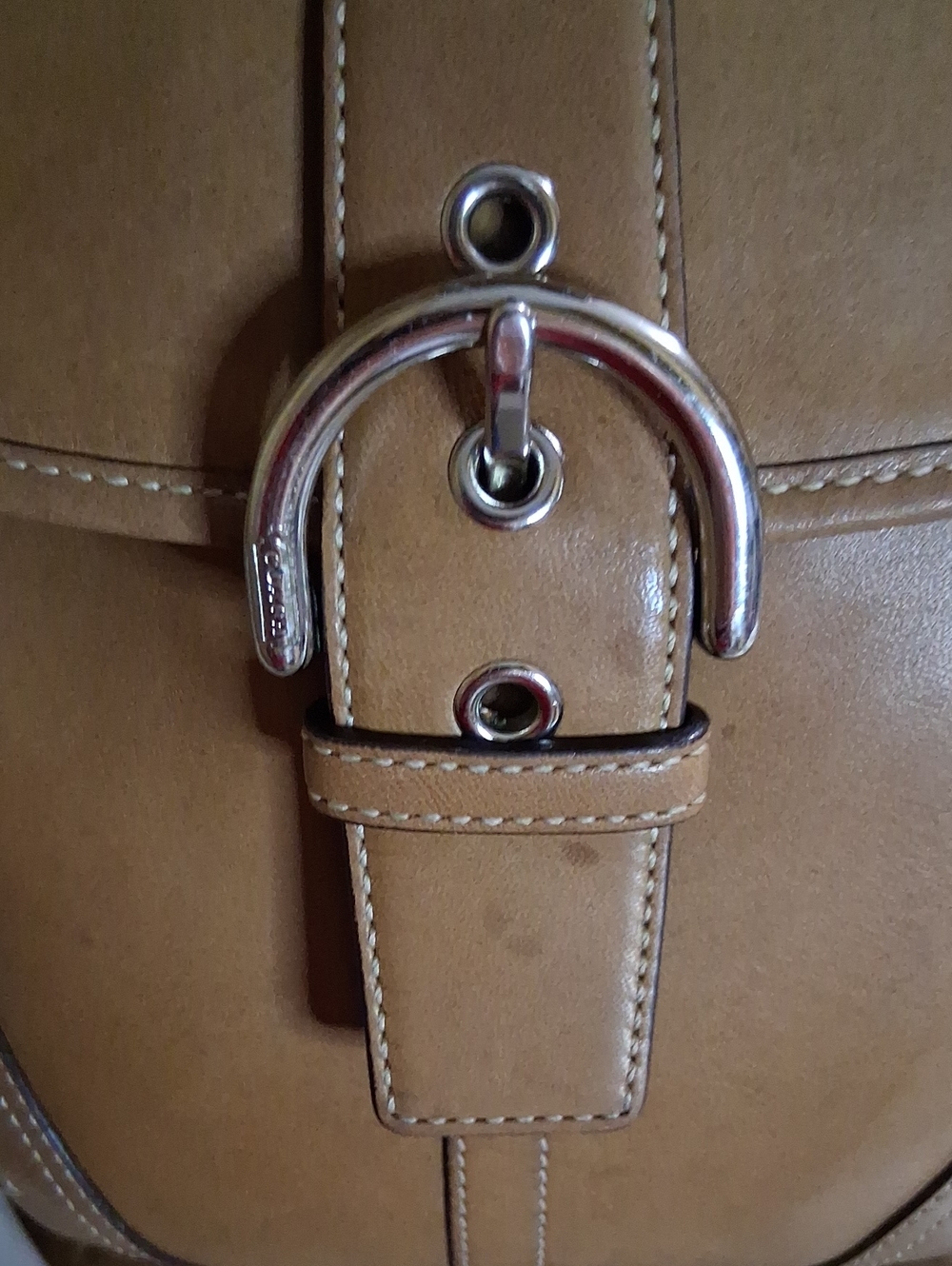Coach Soho Camel Tan Leather Y2K Era with Buckle Strap ,Silver Hardware,COA INC. - Picture 9 of 13
